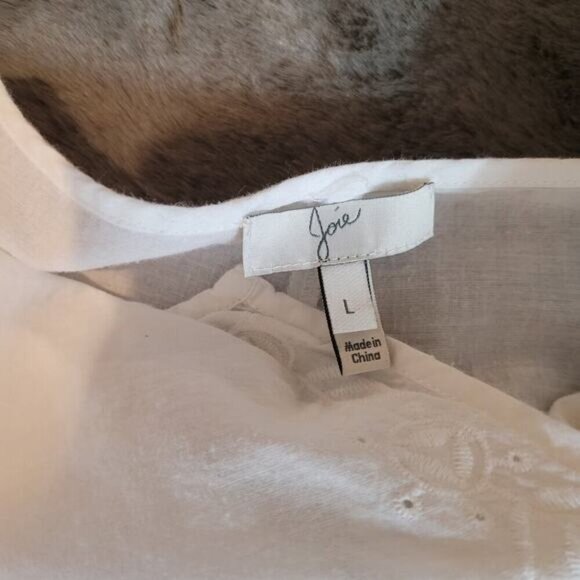 Joie Kaftan Inspired Blouse with Crochet Lace Trim - Size Large - Picture 5 of 8